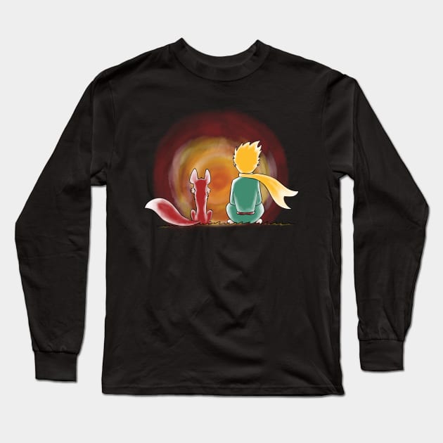 The Little Prince and the Red Fox Long Sleeve T-Shirt by ggiuliafilippini